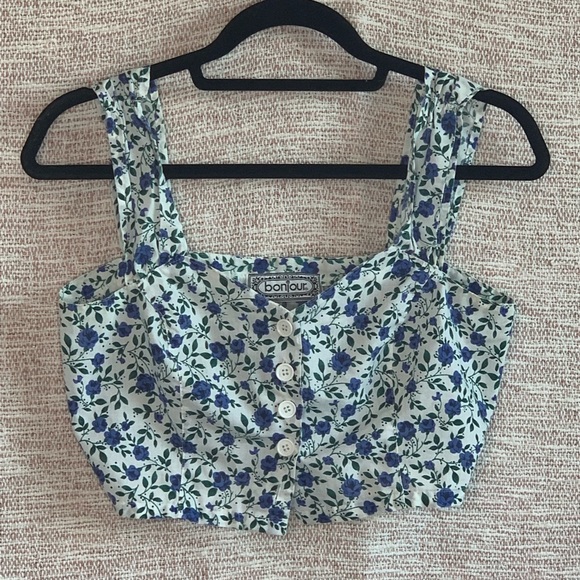 bonjour Tops - [bonjour] Floral Crop Top Tank